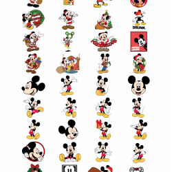 Set 32 Stickere Decorative – Mickey Mouse, Diverse Modele, Multicolor, STK-S – 32 Buc. – Vol. 1