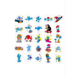 Set 25 Stickere Decorative – Strumfii, Diverse Modele, Multicolor, STK-S – Vol. 3