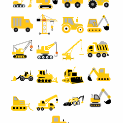 Set 21 Stickere Decorative – Utilaje Constructii – Diverse Modele, STK-S- Vol.3
