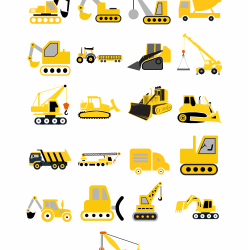 Set 21 Stickere Decorative – Utilaje Constructii – Diverse Modele, STK-S- Vol.4