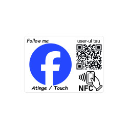 Sticker NFC si QR personalizat facebook