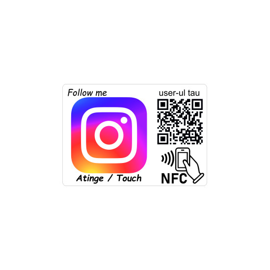Sticker NFC si QR personalizat instagram