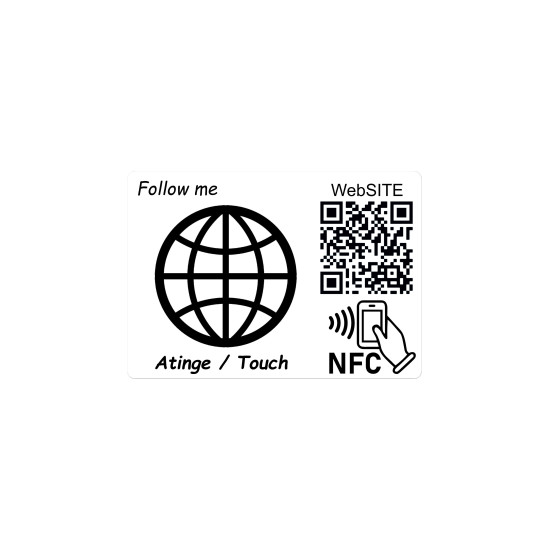 Sticker NFC si QR personalizat site web