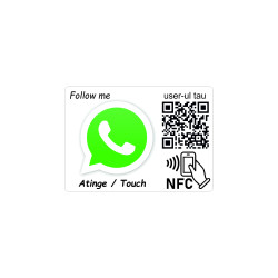 Sticker NFC si QR personalizat whatsapp