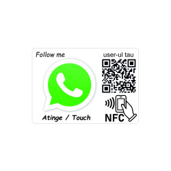 Sticker NFC si QR personalizat whatsapp