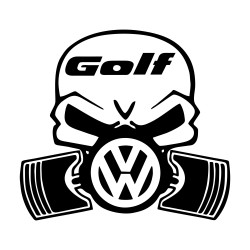 Sticker Auto volkswagen VW golf skull craniu masca