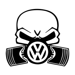 Sticker Auto volkswagen VW skull craniu masca