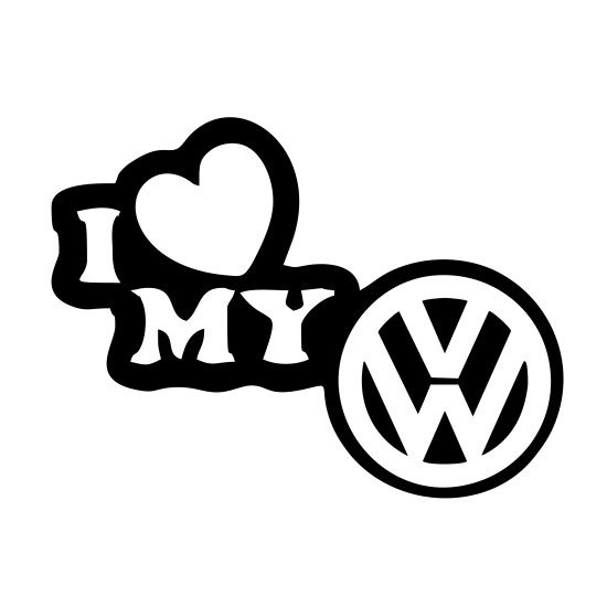 Sticker Auto volkswagen i love VW